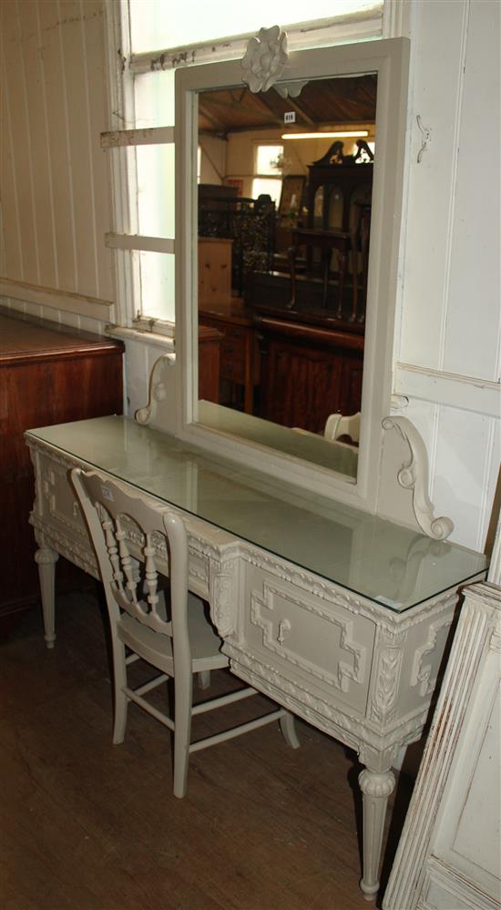 Painted dressing table & chair